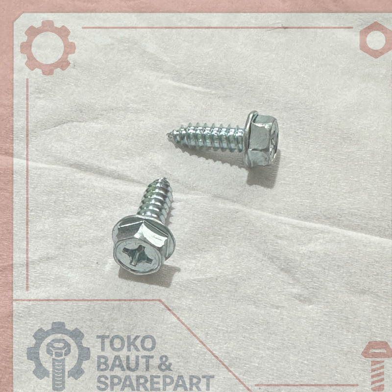 BAUT KASAR M6 kunci 10 dan obeng dobel exsa baut SCRW SKRUP