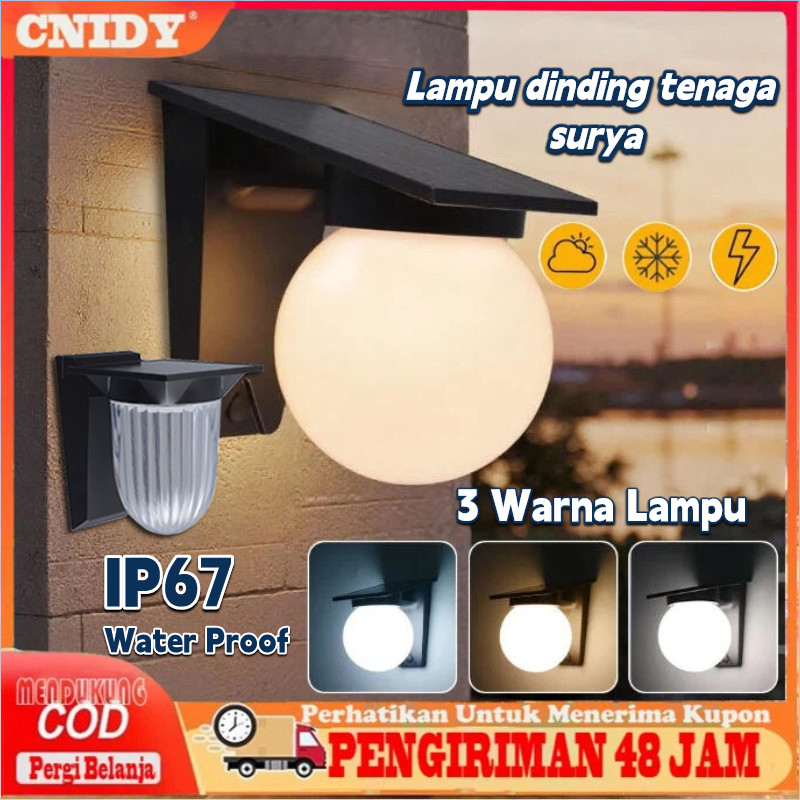[COD] Lampu Dinding Outdoor Solar / Tenaga Surya / Lampu Waterproof Tenaga Surya 3 Warna / Lampu Ten