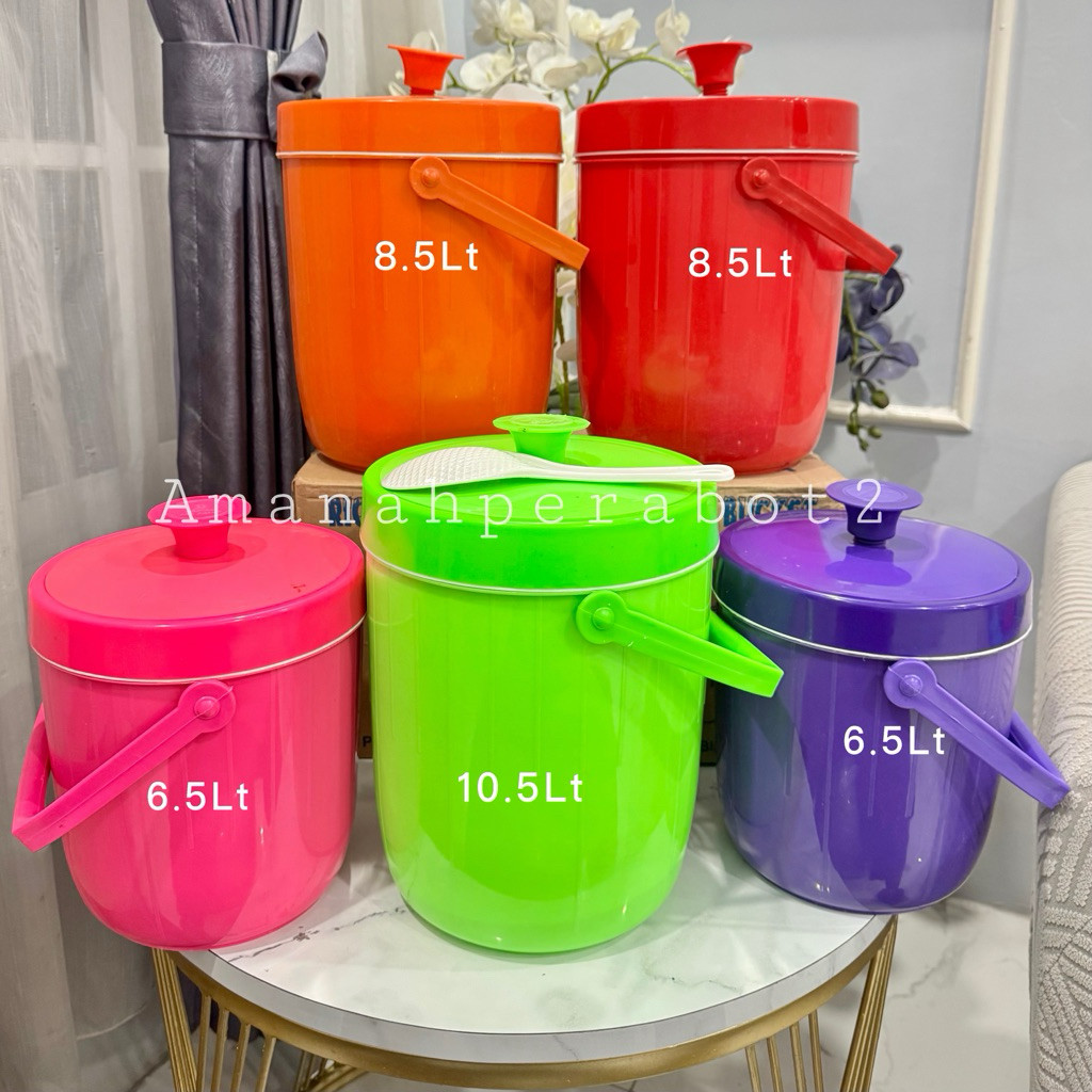 SWN - Termos Es Termos Nasi 6,5 , 8,5 & 10,5 Liter Air  USA Termos Nasi Polos + Centong Termos Es Mi