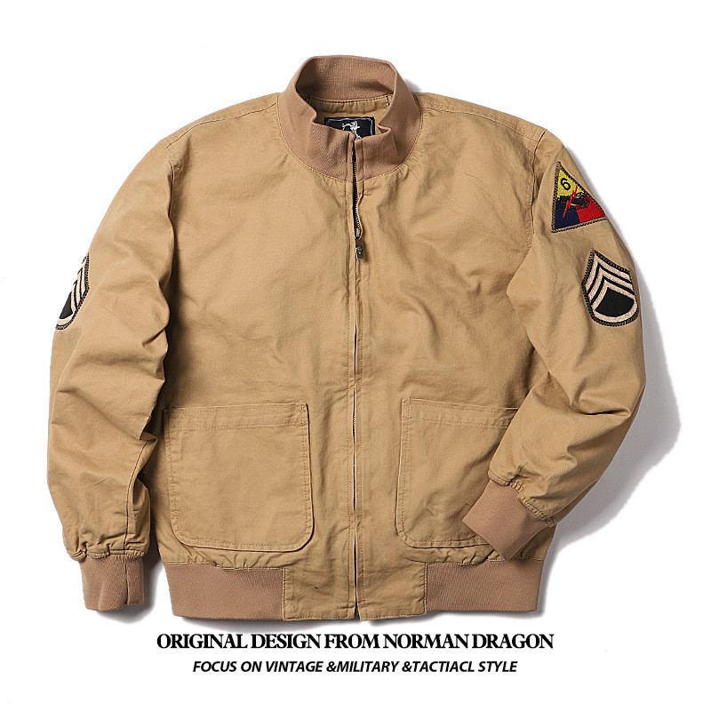 Norman Dragon American Military Style Tanker Jacket M1942 Hard Man Spring CVC Men's Outerwear Breath