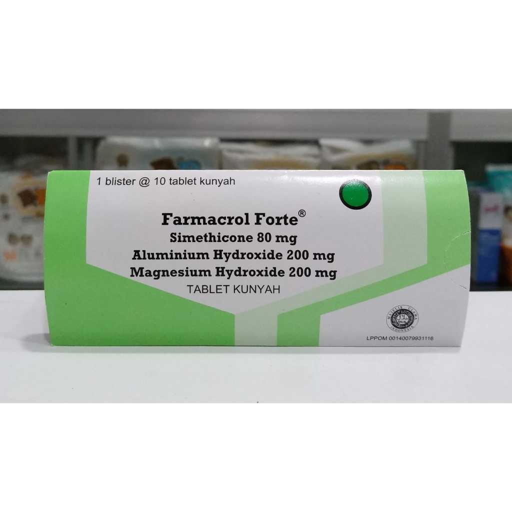 FARMACROL FORTE TABLET KUNYAH      - MEREDAKAN MAAG, ASAM LAMBUNG & NYERI ULU HATI obat maag ampuh, 