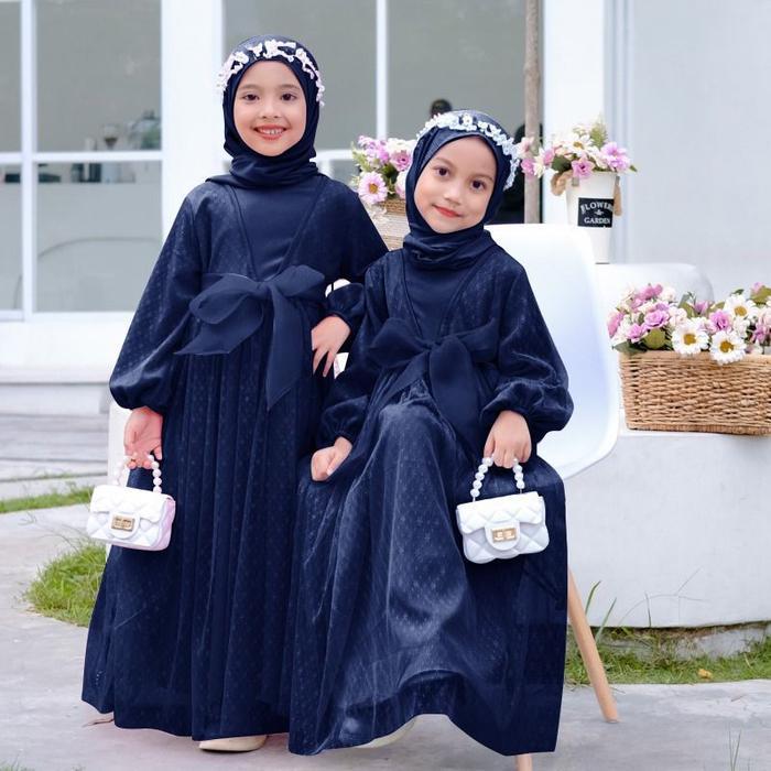 PROMO LEBARAN LADYS KID Gamis Anak Perempuan Muslim Mewah Terbaru Gaun Putih Mutiara Panjang Tile Le