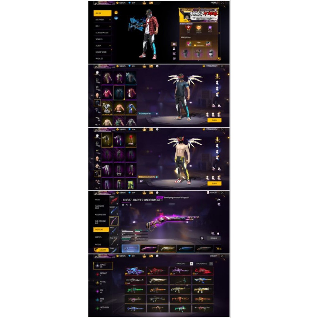 Akun ff murah max 1 sg dua rasa tas sayap on