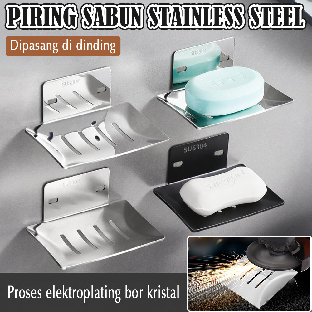 Baja Tanpa Lubang Sabun Dinding Kamar Mandi Pegangan Logam Sabun Rumpai Rak Rumah Tangga