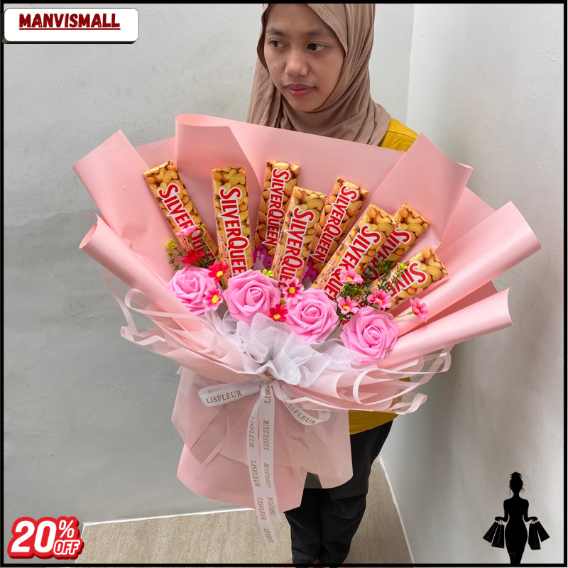 PROMO Buket Coklat Jumbo Silverqueen 55 Gram Tahan Lama