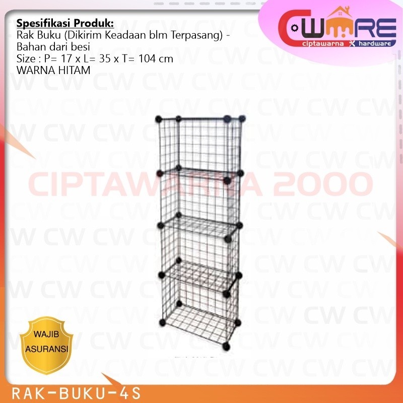 Rak Pakaian Buku Mainan Storage Box Lemari susun 4 tingkat