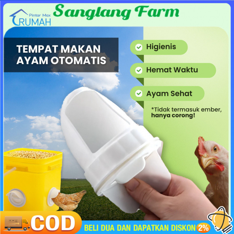 Tempat Makan Ayam Lubang Ember Anti Hujan Anti Tumpah