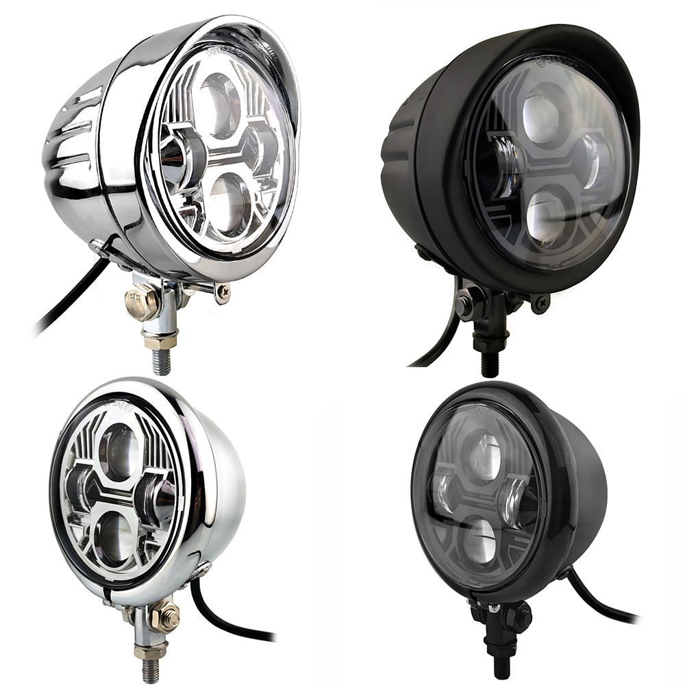 LED Motorcycle Custom Vintage 4.5" LED Headlight Spot Lamp lighting For Harley Softail opper Bobber