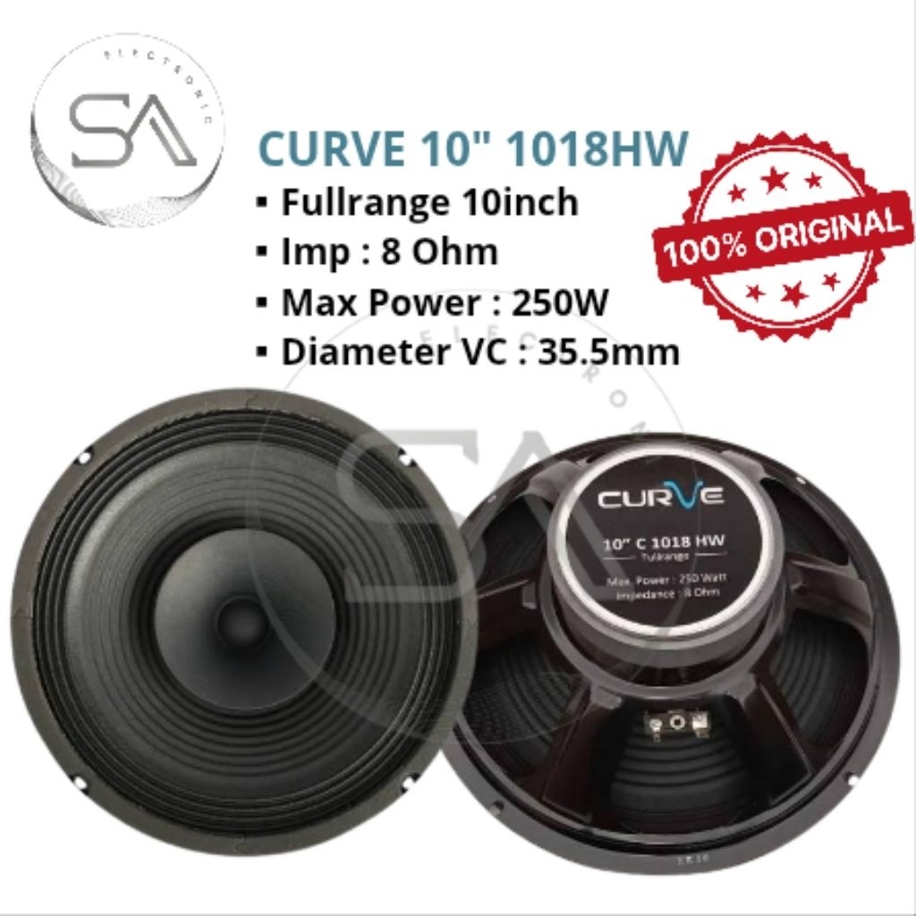 Surya Agung Speaker Curve 1018HW Fullrange 10inch sinar baja original