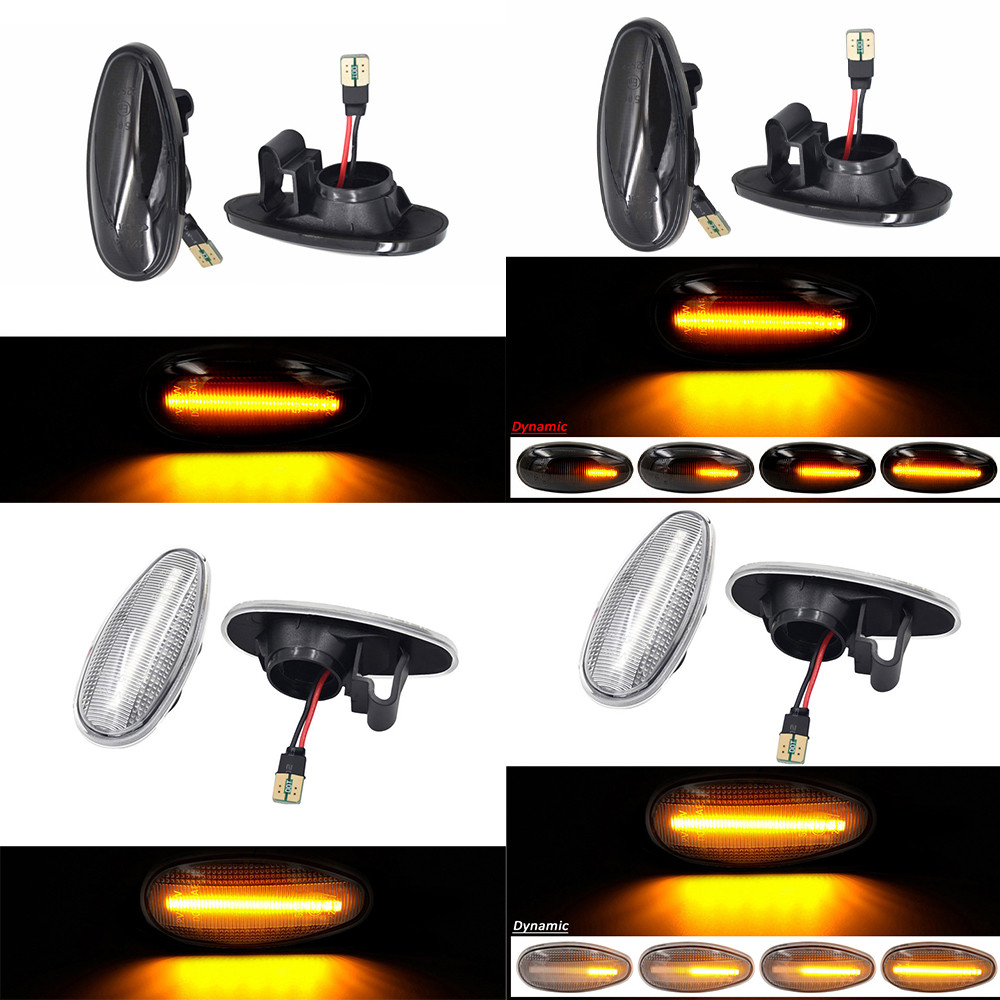 Car Dynamic Smoke LED Side Marker Light Turn Signal Lamp Side Fender Incator For Mitsubishi Outlande