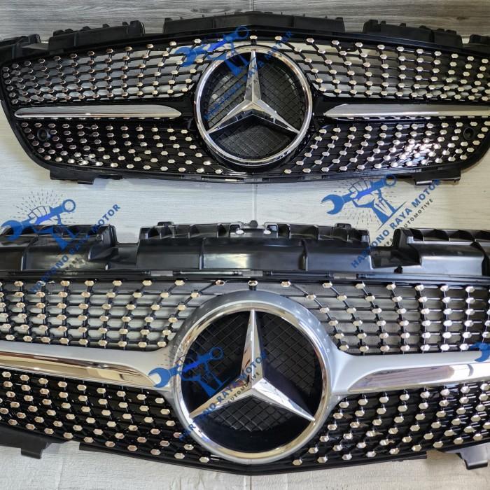 TOPGrill Diamond Mercedes Benz R172 W172 SLK 2011-2015 Grille R172 SLK -Class With Emblem Logo - SIL