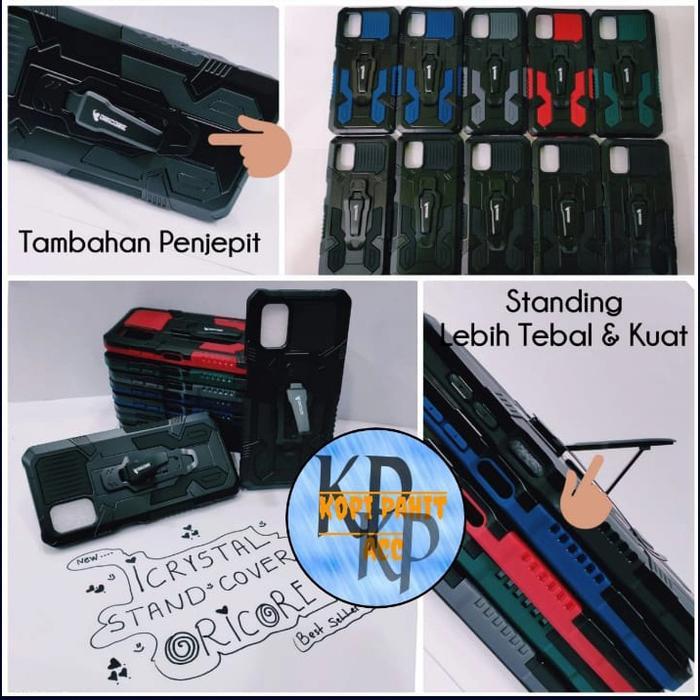 Case Phatom Robot Vivo Y50 Y30 Y30i Y31 2020 Y51 2020 Kickstand Case - Hitam, Vivo Y50