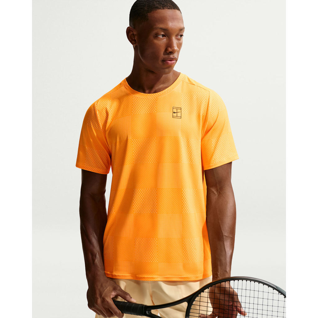 Nike Tennis Man Court Advantage Dri-fit Top Laser Orange Kaos Tenis Pria (100% original)