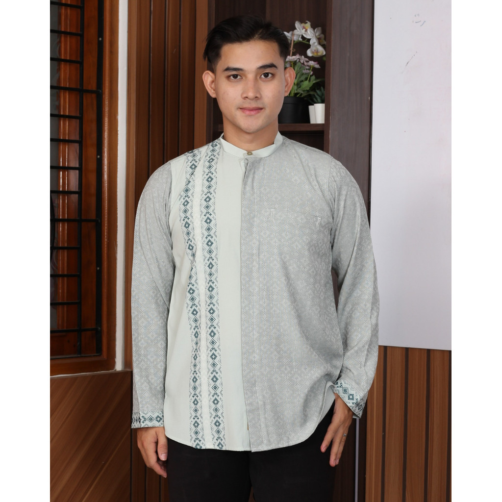 Al Aqso X Al Zabbar - Kemeja Baju Koko Songket Ariq 28 PDK Premium Pria Dewasa Bordir Lengan Panjang