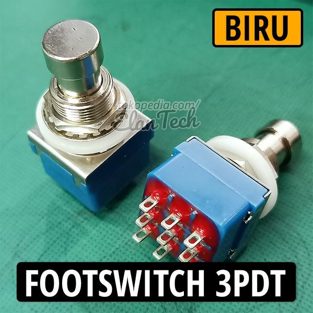 Footswitch 3PDT Saklar Injak Efek 9 pin Foot Switch Generik ElanTech - Biru
