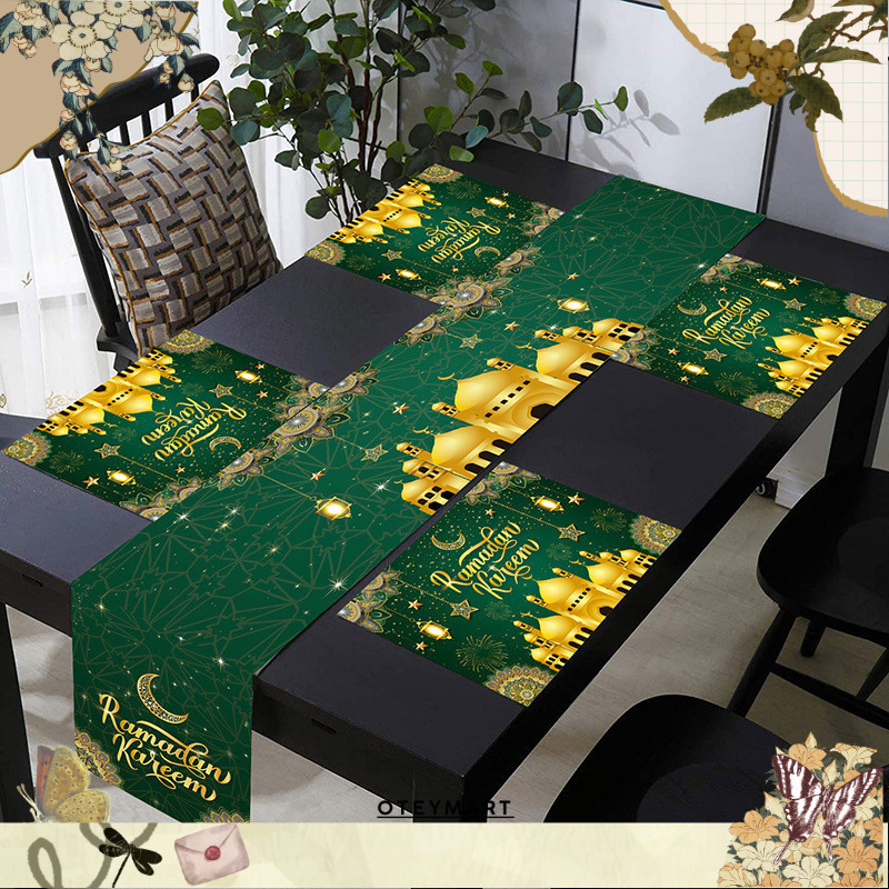Terbaru 1SET TABLE RUNNER TAPLAK MEJA MAKAN EDISI LEBARAN IDUL FITRI EID