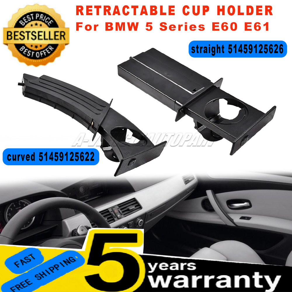 New 51459125622 For BMW 5 Series E60 E61 2001-2010 Front Dashboard Retractable Co-pilot Cup Holder 5