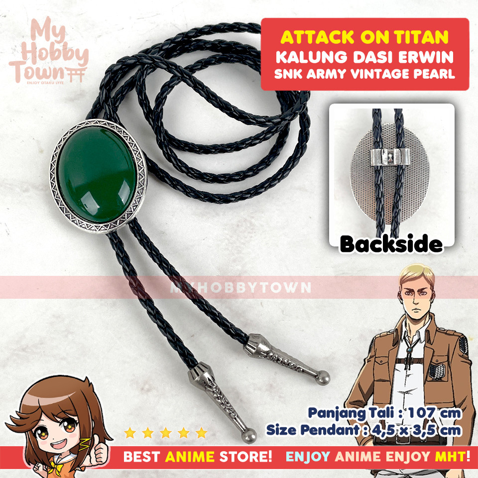 Kalung Dasi Anime AOT SNK Attack On Titan Survey Corps Scouting Legion Erwin Levi Eren Army Bungou S