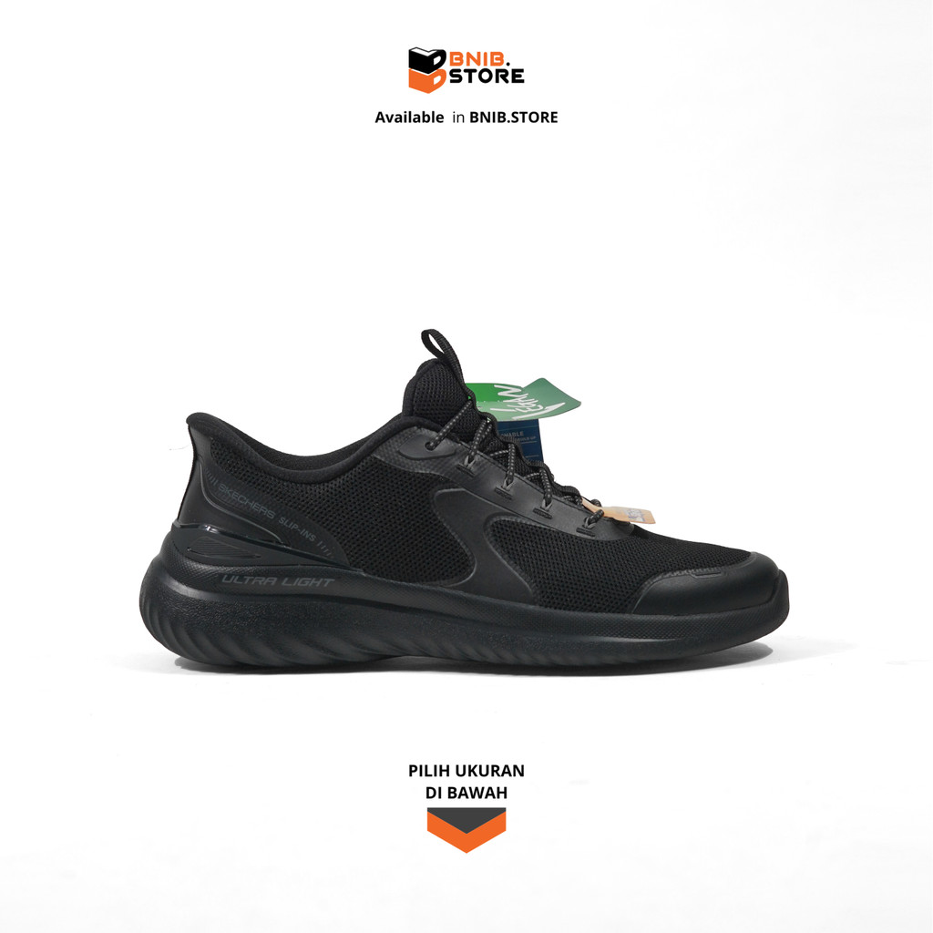 Skechers Ukuran 42 Sepatu Sneakers Pria Bounder 2.0 Embern Full Black [232945BBK] Original