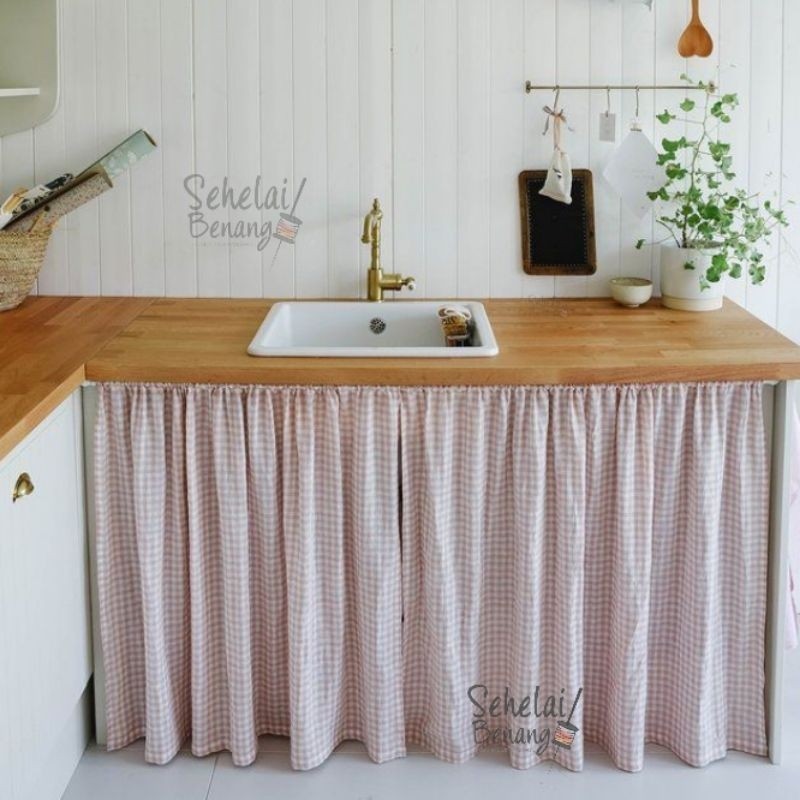 Ayumi Shop - Tirai Gorden Kolong Meja Dapur Tempel Minimalis Korden Horden Aesthetic