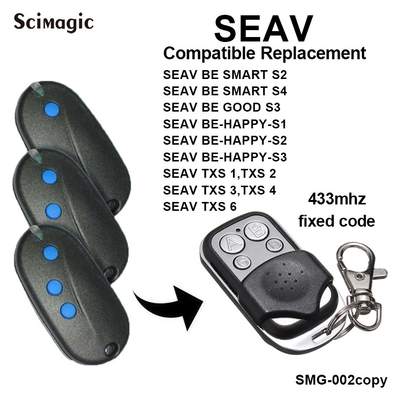 SEAV TXS1,TXS2,TXS3,TXS4,TXS6,SEAV BE HAPPY S1,HAPPY S3,BE SMART S2 remote duplicator clone 433.92MH