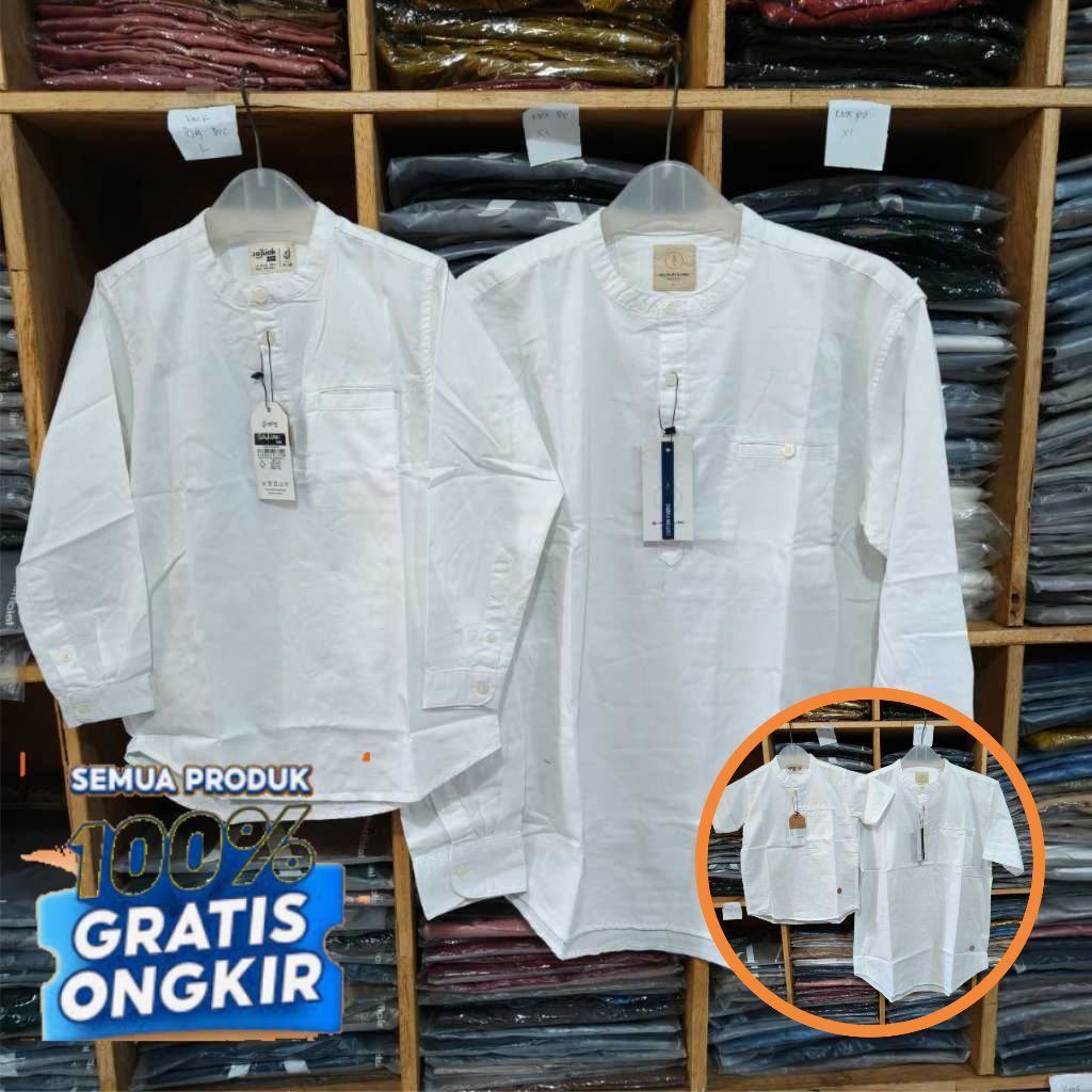 SAJUAK PREMIUM TB PUTIH BAJU KEMEJA KOKO KEMKO COUPLE AYAH ANAK ORIGINAL- pakaian pria lainnya