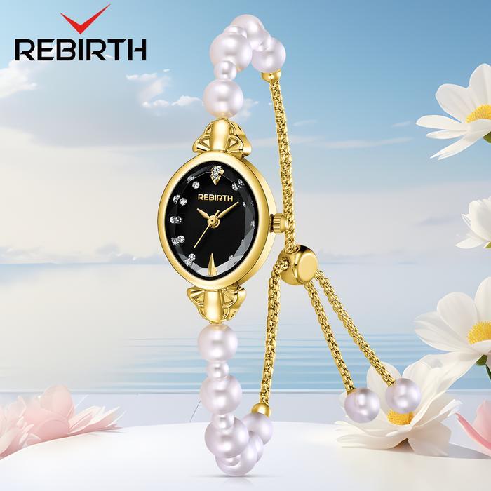 (Maison Femme) REBIRTH Jam Tangan Wanita Original Analog Elegan Korean Style Kecil Mutiara Watch Wom