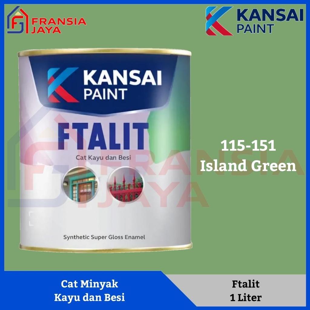 Kansai Ftalit 1 Kg KF 151 Island Green Cat Minyak Besi dan Kayu Kaleng Paint