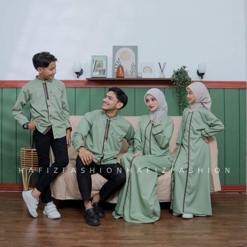 ARDIOSHOP couple muslim lebaran baju koko ayah baju koko anak gamis ibu dan gamis anak couple sarimb