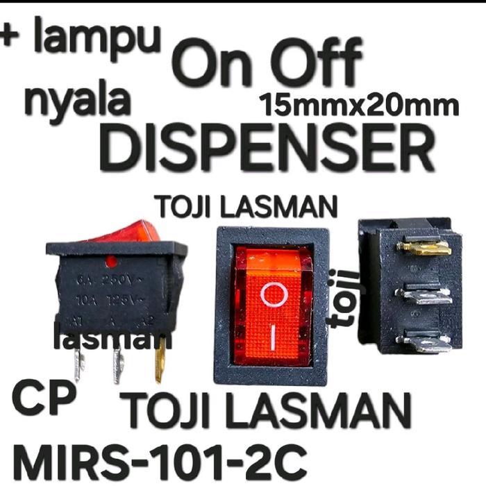 ( SWITH 3P + LAMPU ) ROCKER swit switch saklar daya on/off kutub tunggal ( single-pole rocker switch