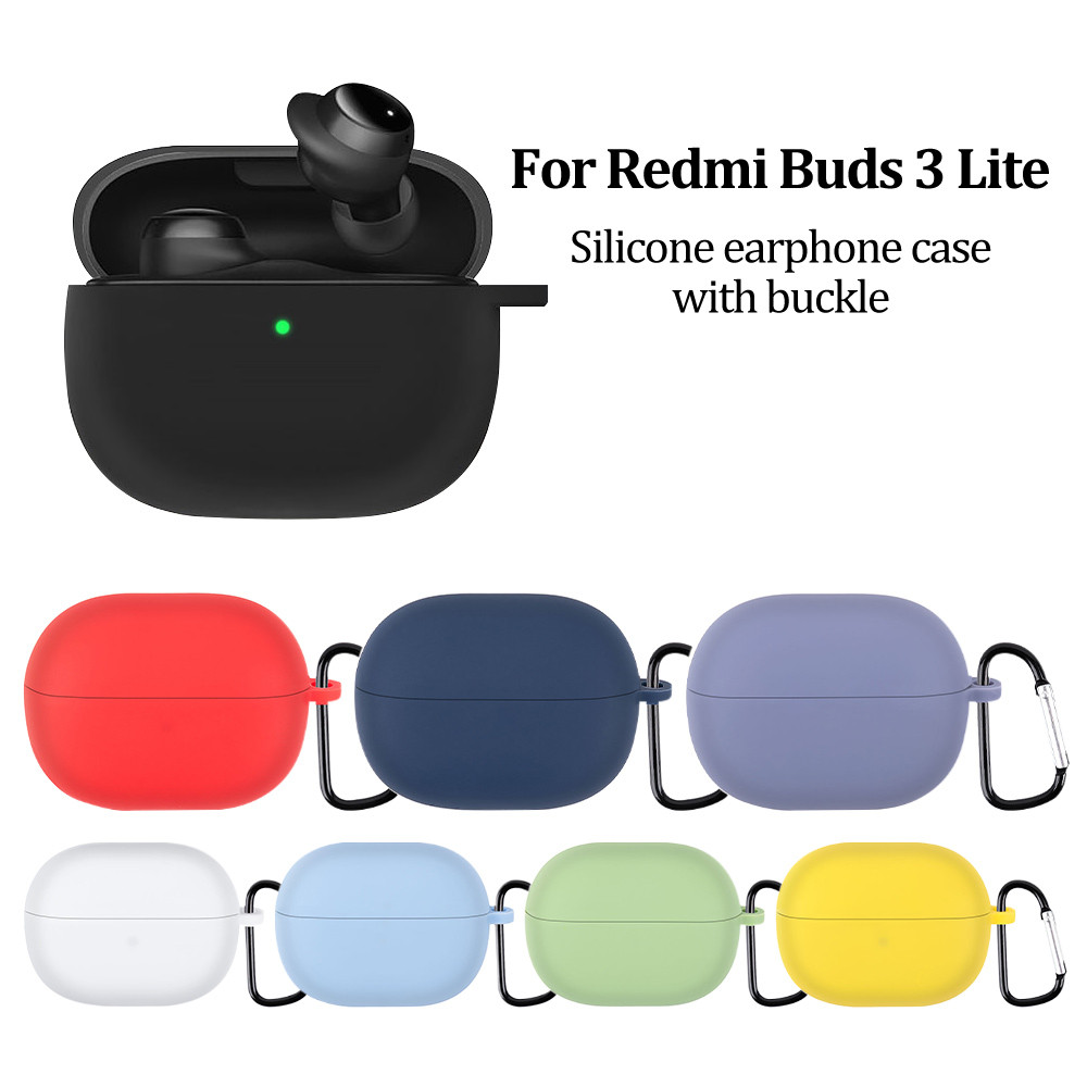 Liquid Silicone protective Case For Xiaomi Redmi Buds 3 Lite Cover Candy Color Soft Thin earphone co