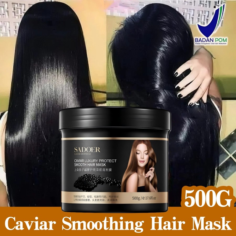 SADOER Caviar Luxury Protect Smooth Hair Mask - 500g - Pure Caviar Extract - Fix Split Ends, Dryness