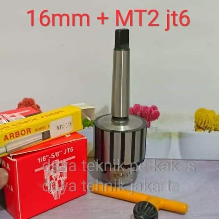 PLAOSANSTORE kepala bor 16mm jt6 + as bor MT2 - CHUCK 16mm sanou - chuck drill