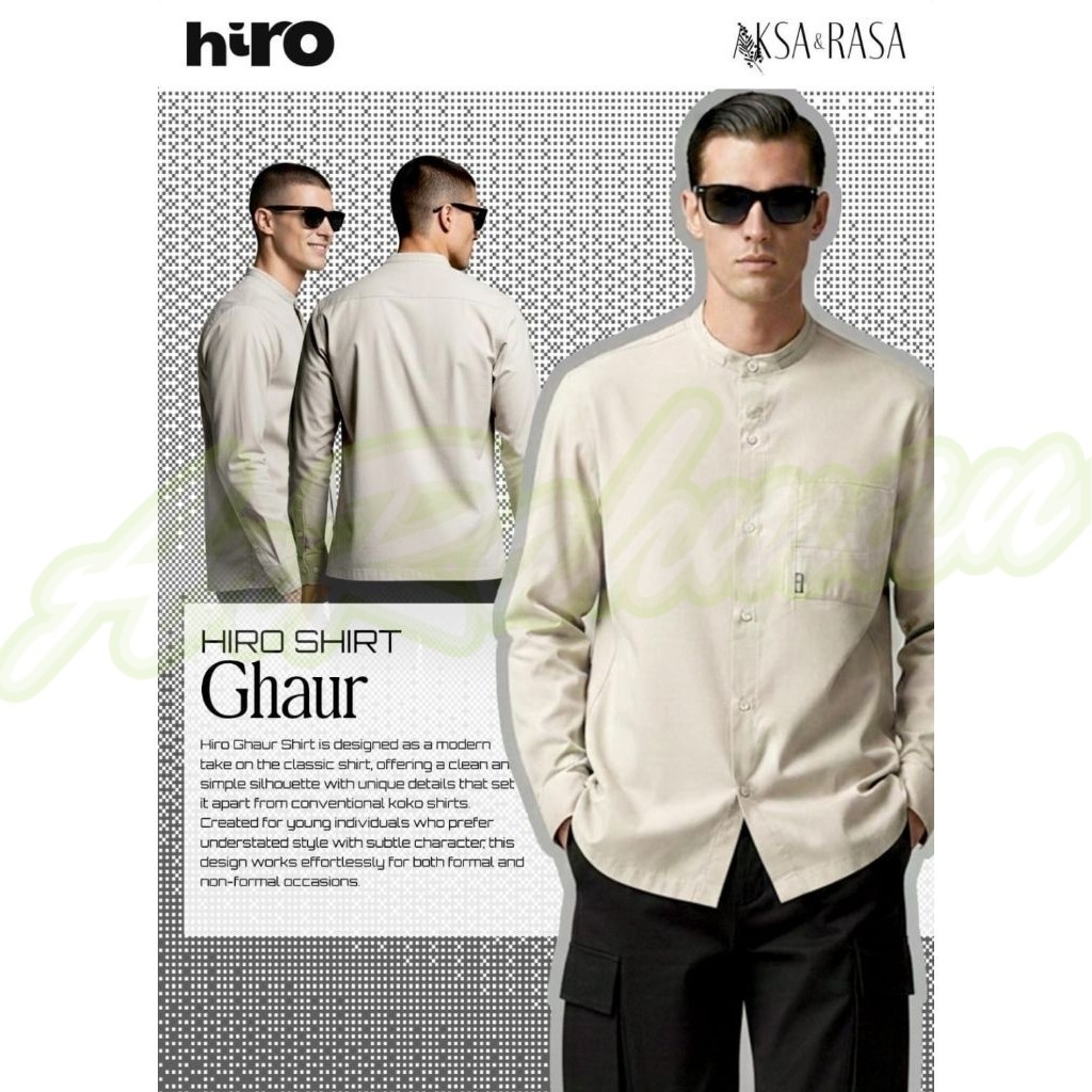 DISKON Rabbani - Kemeja Lengan Panjang Kemko Hiro Ghaur | Kemeja Hitam Pria Ar-Rahman.Shop