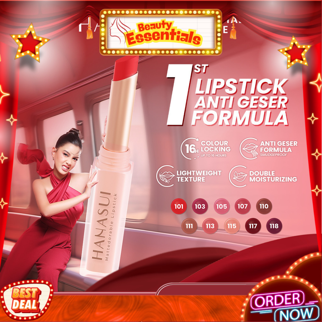 Hanasui Mattedorable Lipstick || Hanasui Mattedorable Lipstick Anti Geser || Lipstick Hanasui 2 Gr