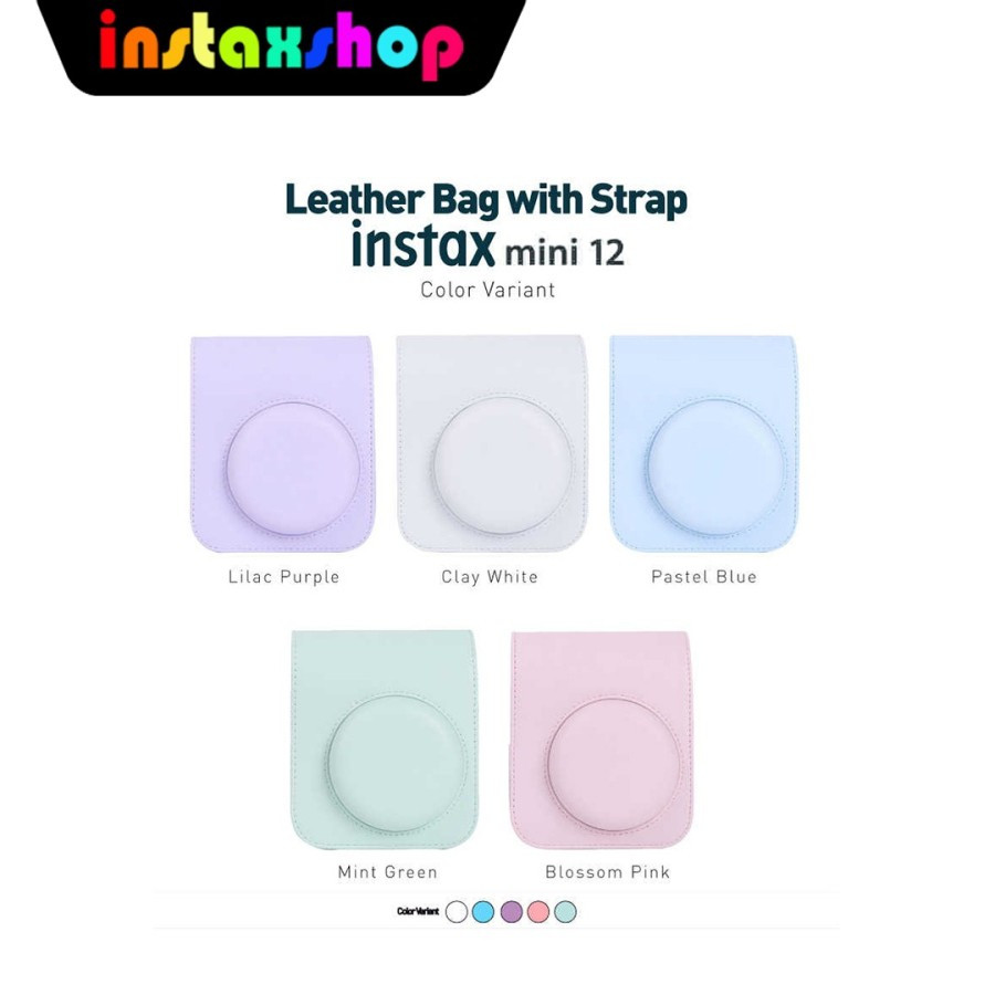 Leather Case Fuji, Leather Bag for Fujifilm Instax Mini 12 Tas Kamera Pouch Mini12