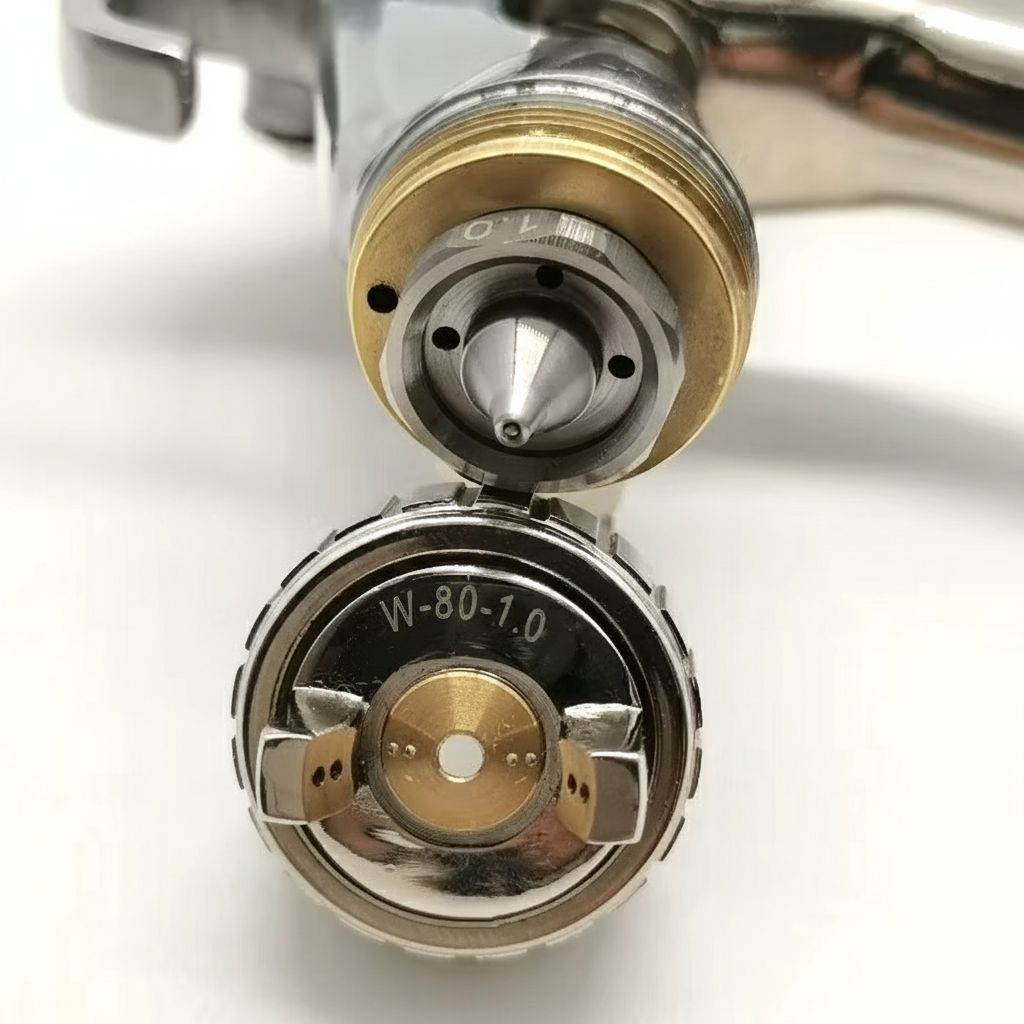 Spray Gun Italco W80 Original – Premium Top Cup Stainless | Nozzle Presisi Finishing Halus