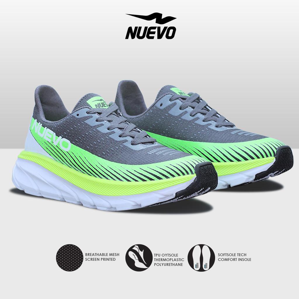 Sepatu Running Pria Nuevo Dexter Grey Stabilo Olahraga Gym Jogging promo bigsale