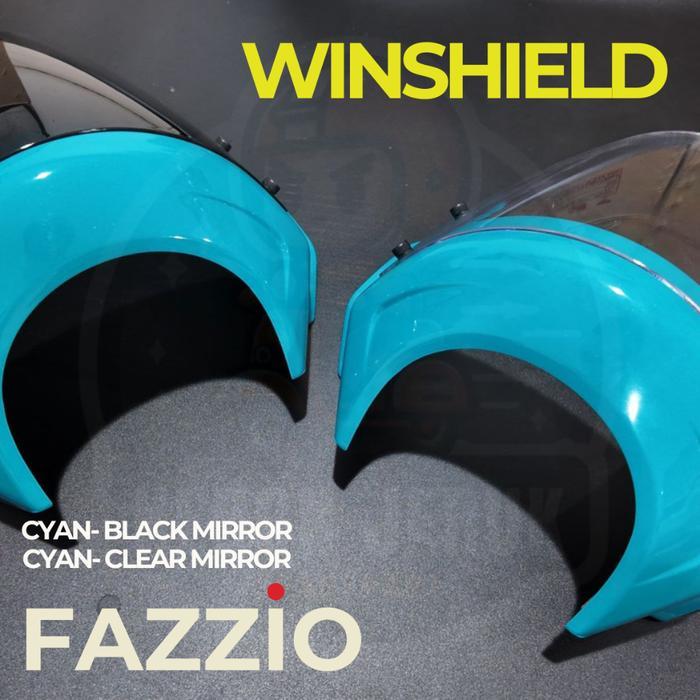 Windshield Fazzio Cyan Visor Double Trouble Thailand Quality Style - CYANBLACK