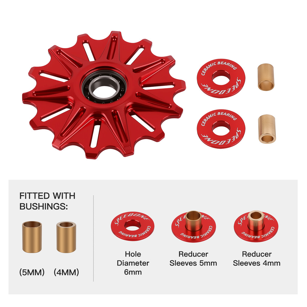 SPEEDONE 10T 12T 14T Bicycle Pulley Wheel Lightweight AL7075 Full Ceramic Bearings 4/5mm For SRAM Sh