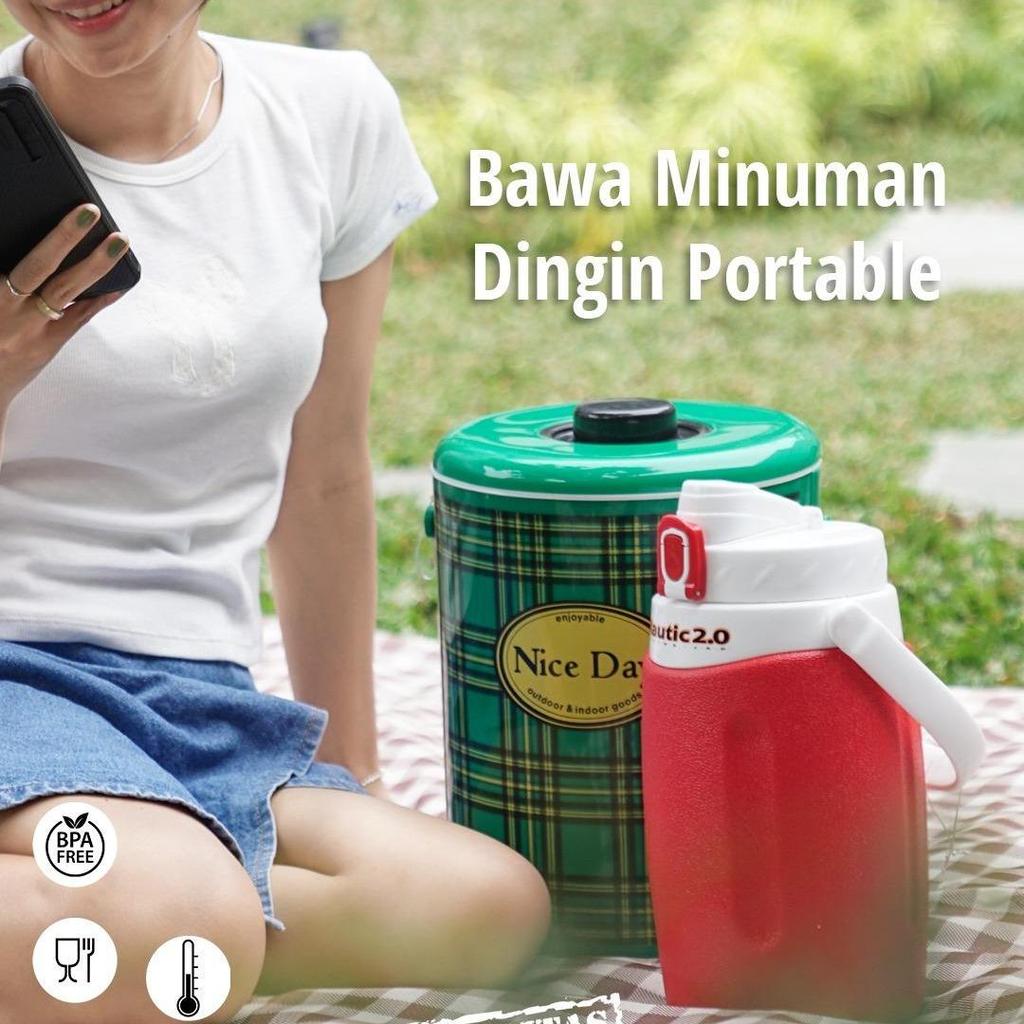 MICTON Lion Star D-34 Nautic Drink Jar 2L Water Dispenser Air Minum 2 Liter Wadah Minuman Plastik Or