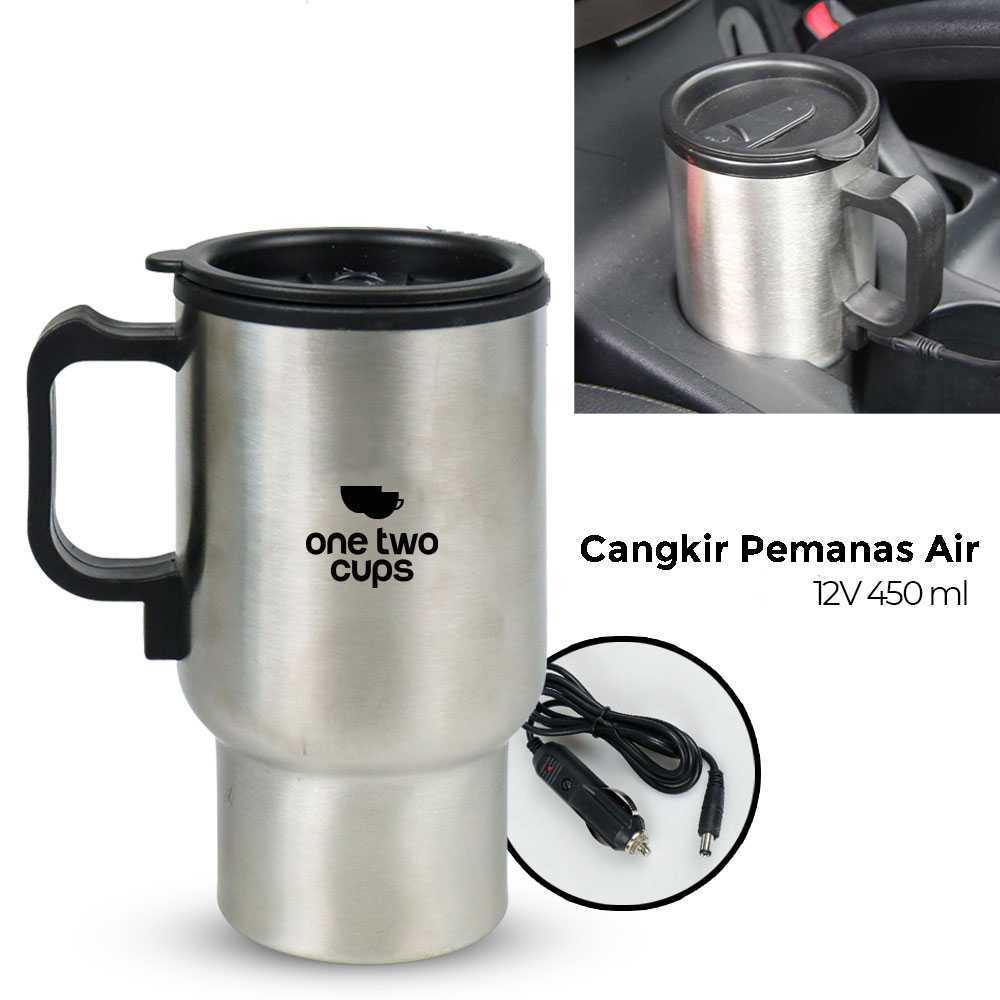 Cangkir Pemanas Air Elektrik Mobil 450ml - Travel Mug Heater 12V - Teko Listrik Portable Mobil Cigar
