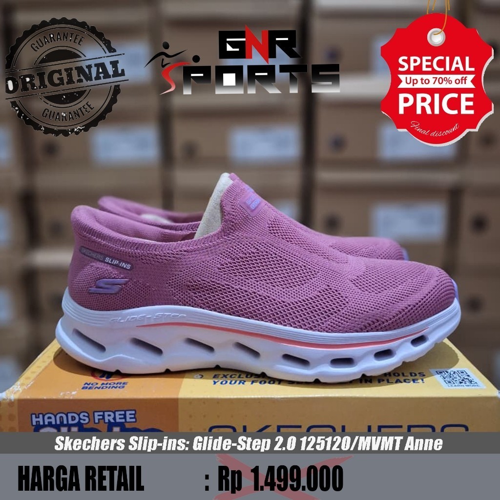 Sepatu Skechers Slip-ins: Glide-Step 2.0 125120/MVMT Anne Mauve Original 100%