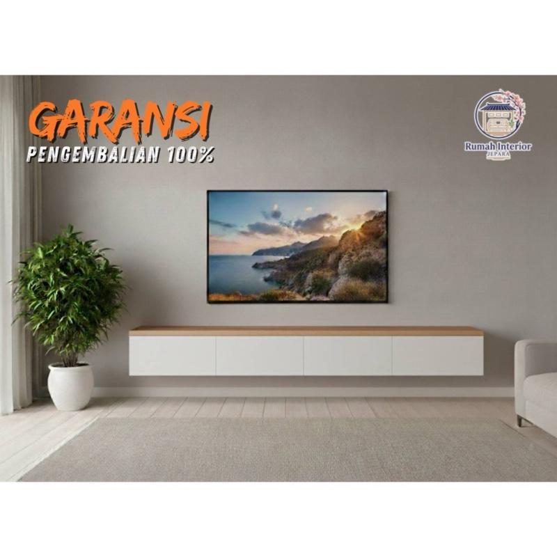 Bufet Tv Minimalis Modern Estetik Gantung -  Furniture Rak Meja Tv  Laci Minimalis Kekinian