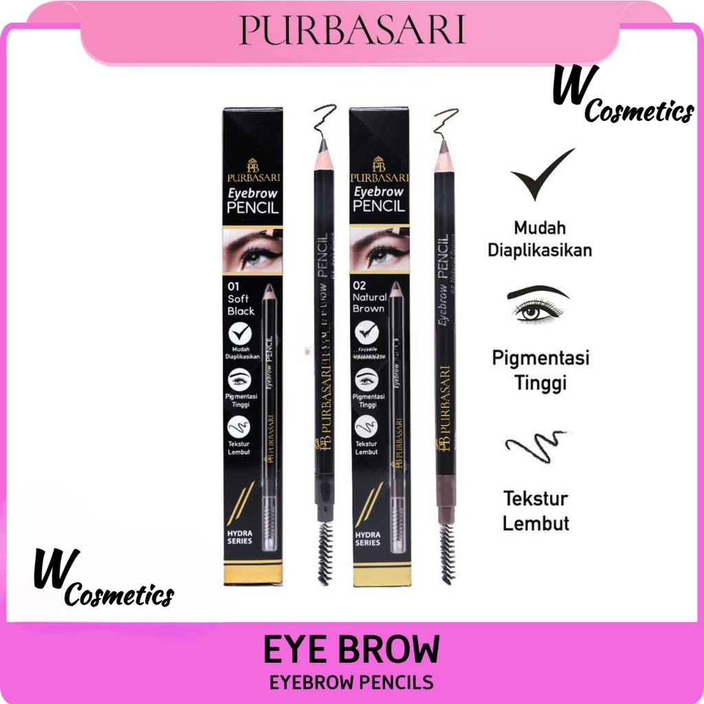 PURBASARI Eyebrow Pencil Hydra Series Pensil Alis Coklat , Hitam