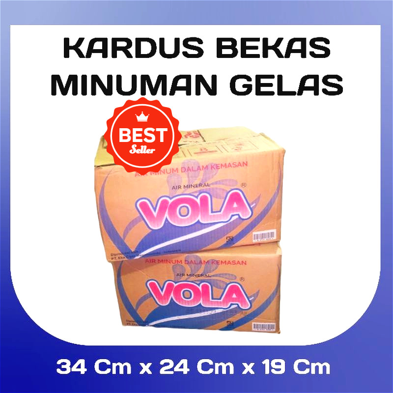 KARDUS BEKAS MINUMAN GELAS UKURAN 34 x 24 x 19 Cm