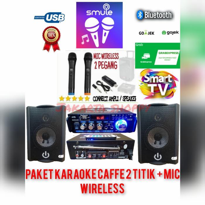 Paket karaoke set Crimson ampli mini karaoke smart tv mic wireless
