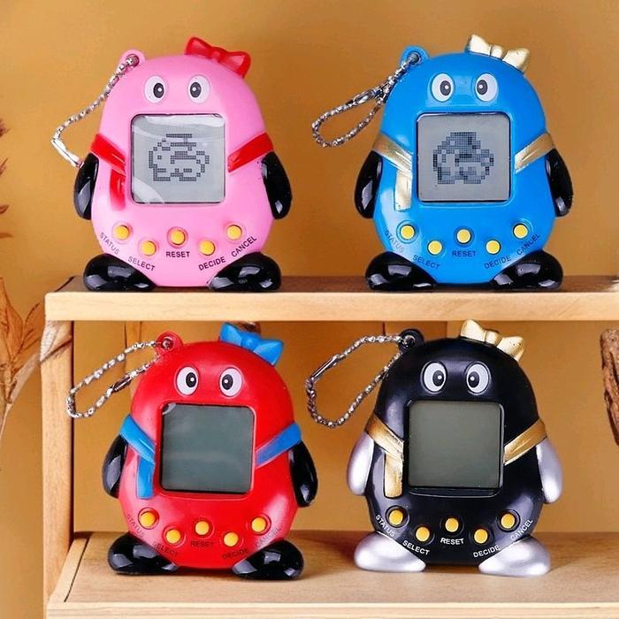 Mainan Jadul Tamagotchi Elektronik 168Pet in 1 - Pinguin Merah
