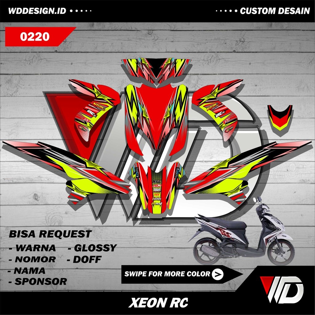 SKL 0220 Decal stiker sepeda motor yamaha xeon full body motif keren terbaru
