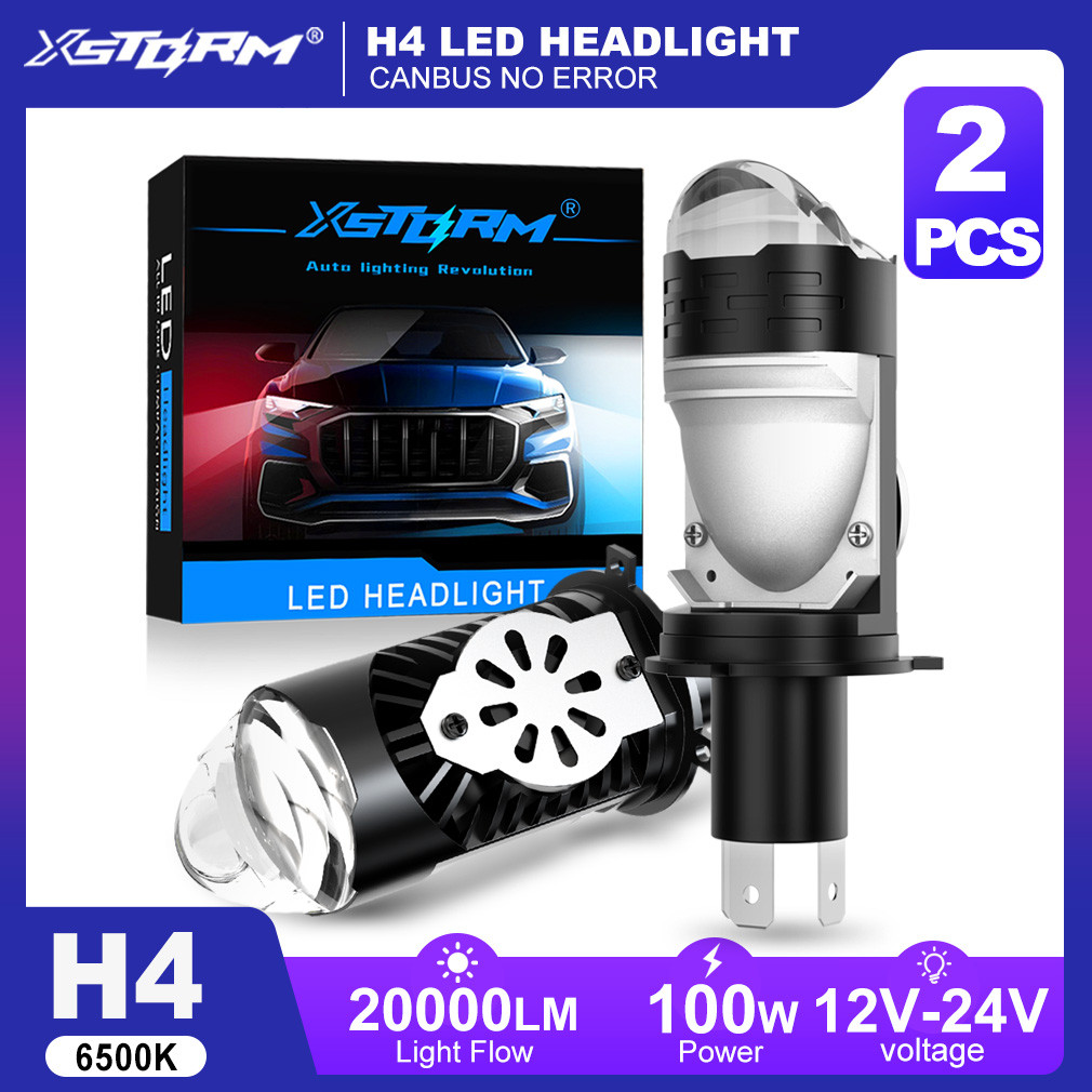 XSTORM H4 LED Lenses H4 LED Canbus Car LED H4 Headlight Mini Projector LED For Motorcycle Headlight 